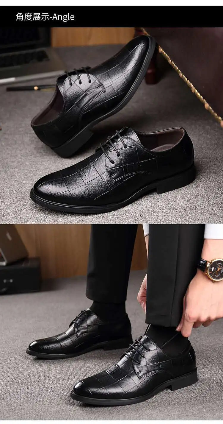 Classic Men's Leather Shoe Autumn Men Business Dress Shoe British Comfort Casual Social Shoe Male Allmatch Wedding Shoes