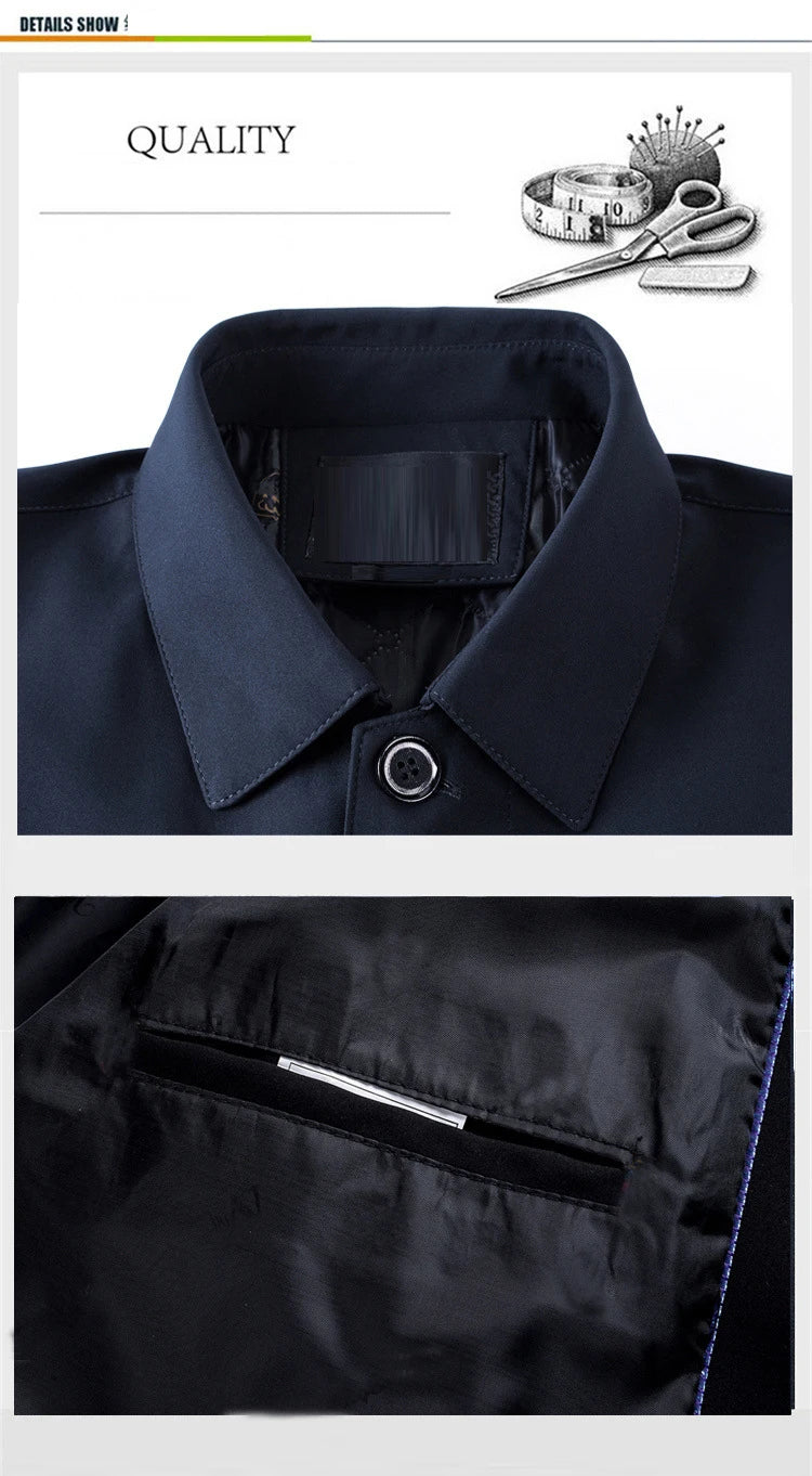 Warm Padded Blazers for Men's Winter Jacket Luxury Casual Winter Jackets for Men Formal Business Office Dress Coat Outwear Black