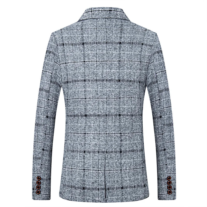 Men's Suit Coat Business Casual Small Suit Spring And Autumn New Professional Clothes Formal Men's Top Fashion Plaid Dress