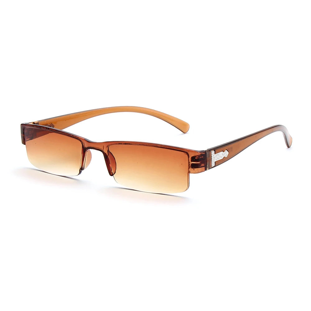 Korean Fashion Reading Glasses Men Women Clear Lens Half Frame Presbyopic Eyewear 1.0 1.5 2.0 2.5 3.0 3.5 4.0 for Reader