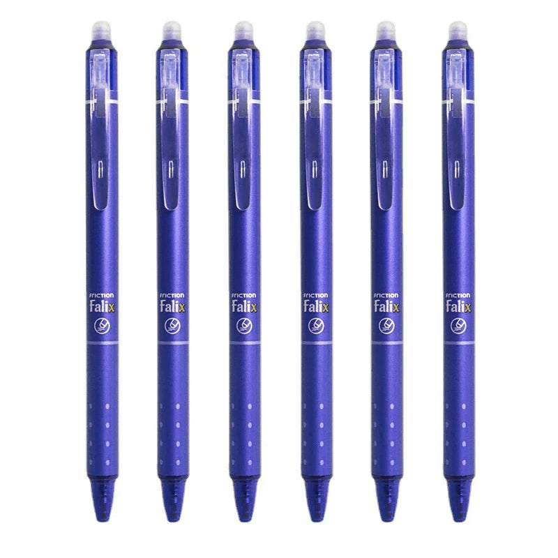 0.5mm Retractable Erasable Gel Pens Set with Refills Black Blue Gel Ink Built-in Eraser Office Supplies Exam Stationery Kit