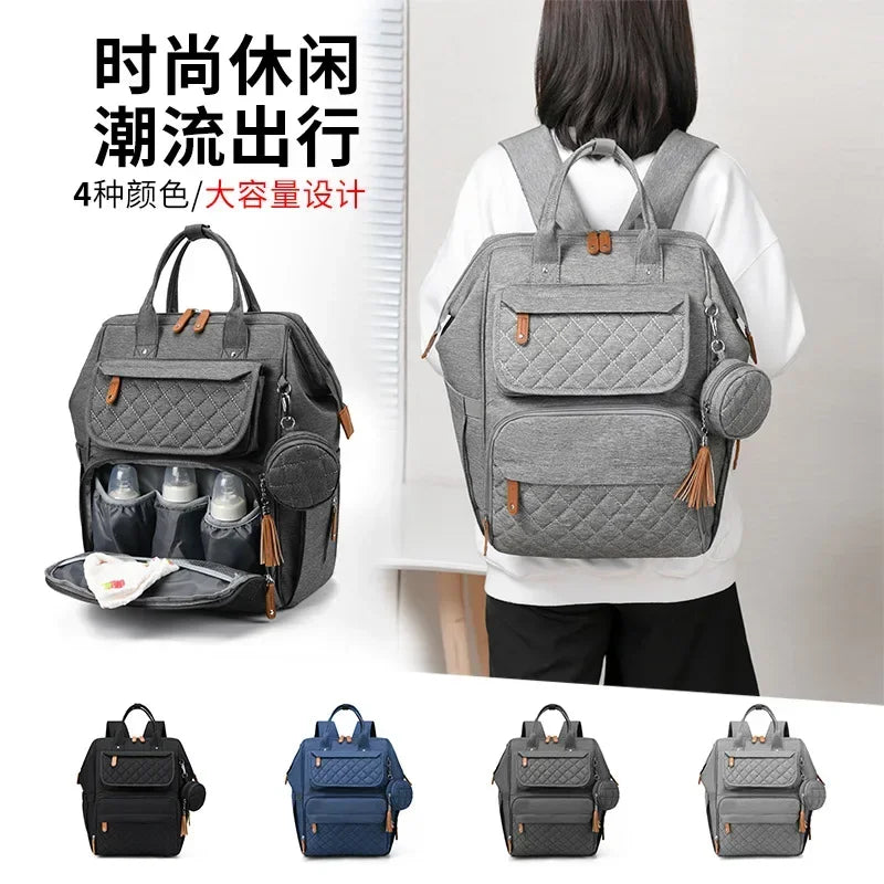 Milk Bottle Diaper Multi Compartment Maternal Christmas Large Capacity Mommy Bag Multi Functional Portable Mom Storage Backpack