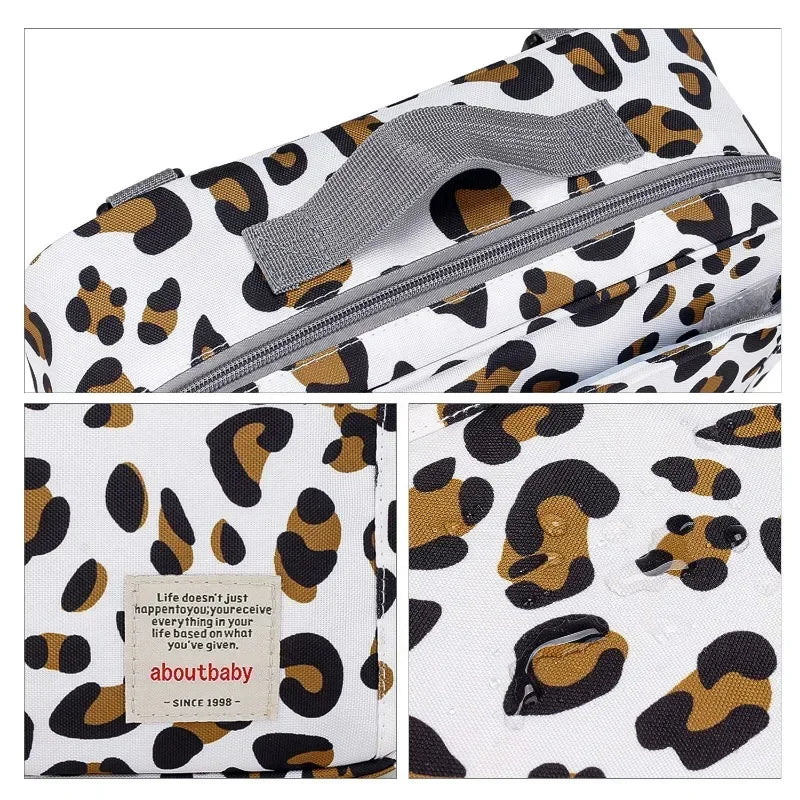 2024 Mommy with Baby Outdoor Travel New Waterproof Printed Cart Bag Storage Hanging Bag Diaper Bag Mommy Bag