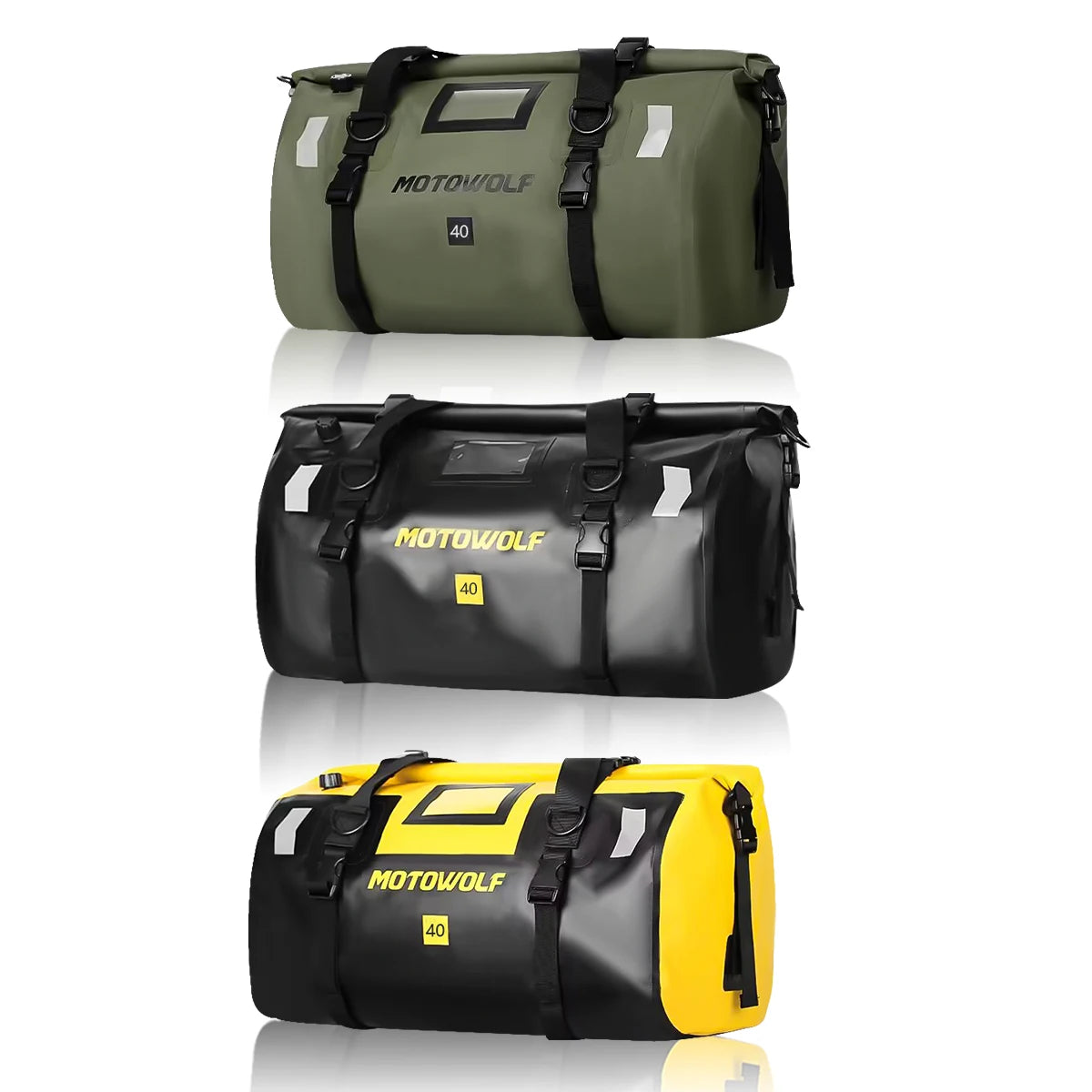 Motorcycle Dry Bag Waterproof Reflective Tail Duffle Bag Skiing Travel Hiking Camping Boating Riding Fishing Outdoor Luggage