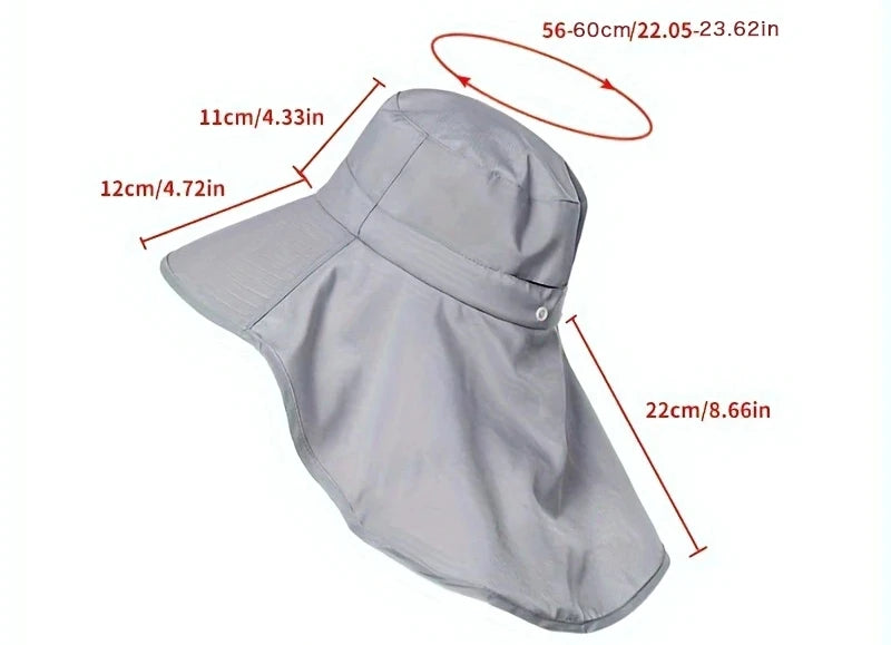 Outdoor Sun Bucket Hat for Women Girls Fishing Hat Wide Brim Bucket Hat with Neck Cover 50+ UPF Protection Safari Cap