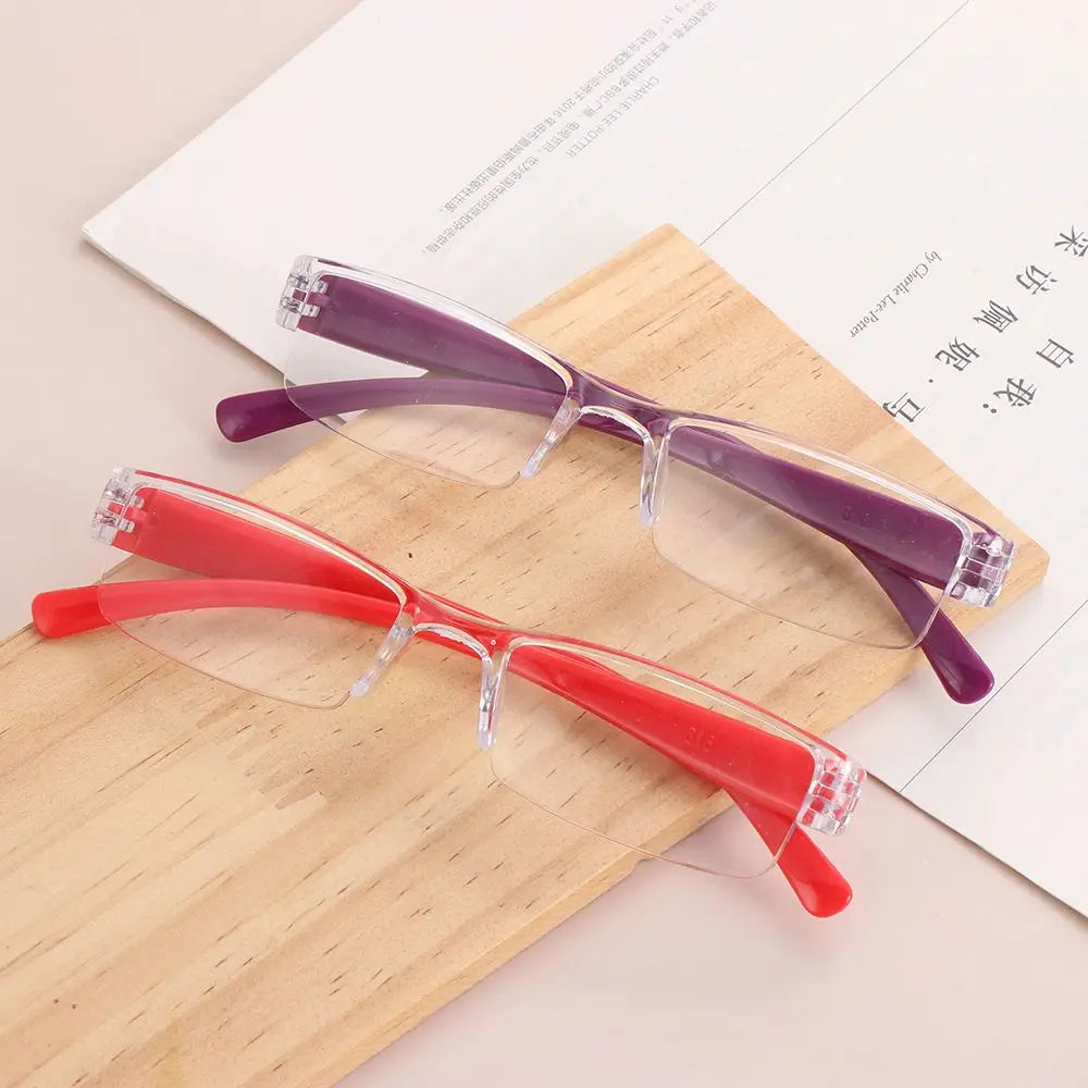 Korean Fashion Reading Glasses Men Women Clear Lens Half Frame Presbyopic Eyewear 1.0 1.5 2.0 2.5 3.0 3.5 4.0 for Reader