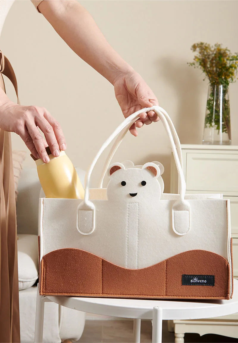 Felt Diaper Bag Baby Organizer Pockets handheld mummy bag mother and baby storage bag Nappies Organizer Portable Mom Tote Basket