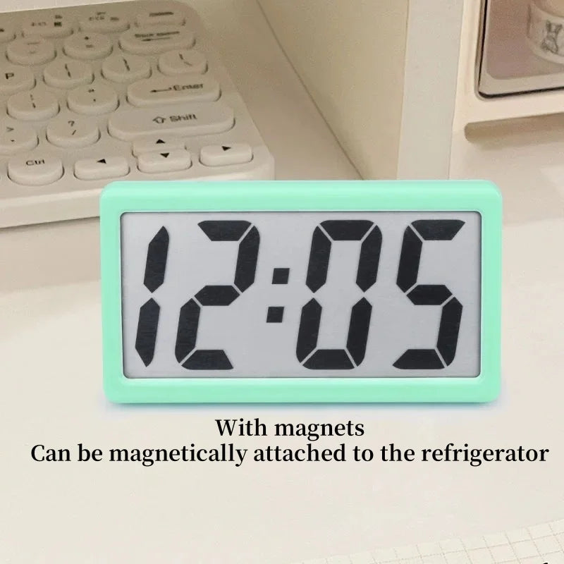 1pc Mini Battery Powered Digital Desk Clock Time Date 12-hour Display Table Clock Wall-mounted LCD Clock With 4Pcs AG10 Battery