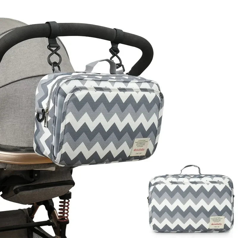 2024 Mommy with Baby Outdoor Travel New Waterproof Printed Cart Bag Storage Hanging Bag Diaper Bag Mommy Bag