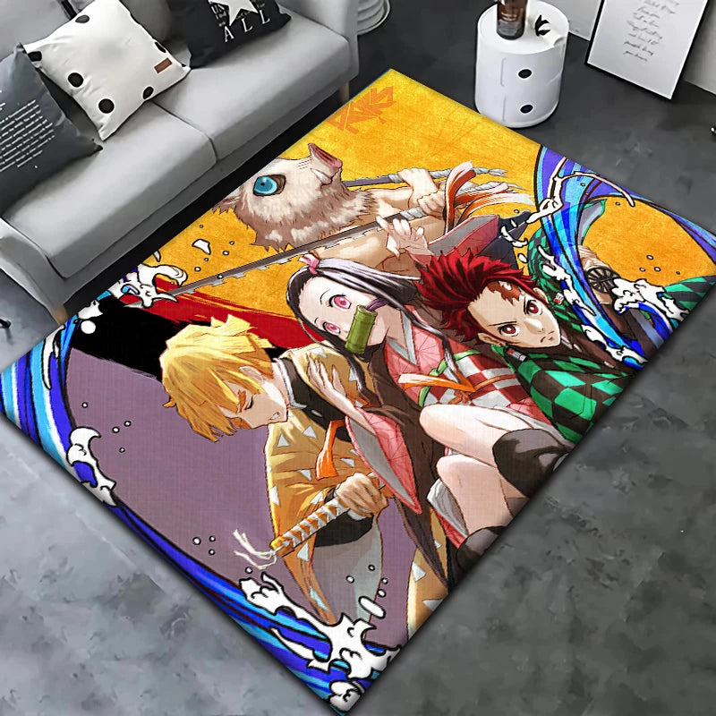 Anime Characters Carpet Living Room Home Decor Sofa Table Rug Anti Slip Chair Cushion Lounge Mat Picnic Camping Art