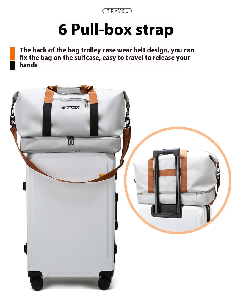 Large Capacity Travel Gym Bag Short-distance Luggage Portable Fitness Bags Shoulder Crossbody Handbags Men's Sports Waterproof B