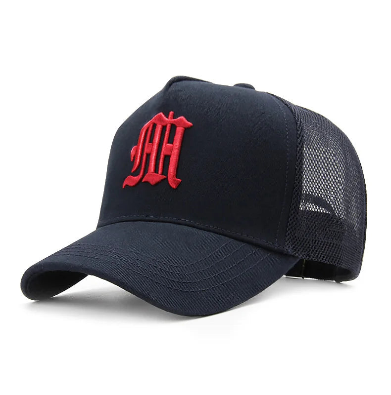 New Hat Men's Summer Thin High Top Baseball Cap Tide Big Head Fence Mesh Breathable Cap Sunscreen Sun Hat