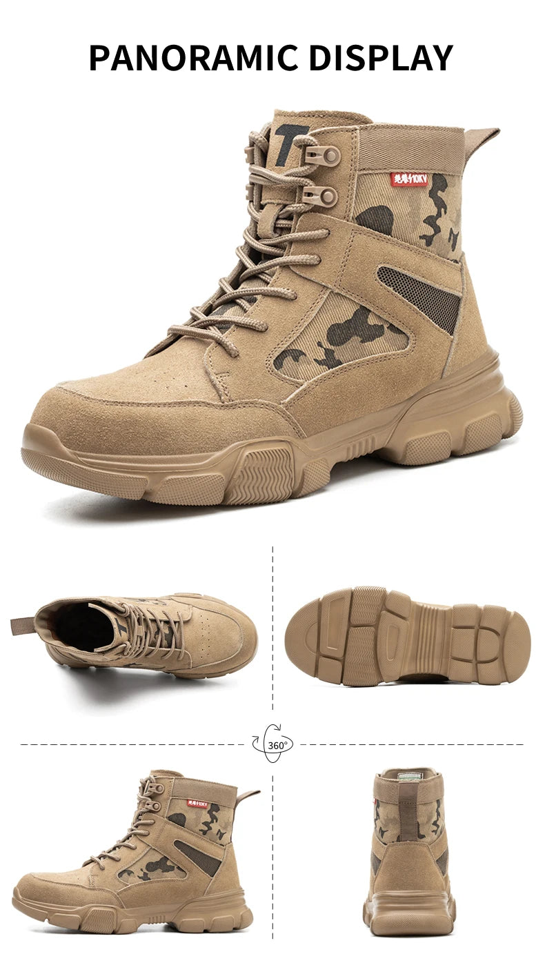 Sneakers Indestructible Shoes Work Safety Shoes With Steel Toe Cap Puncture-Proof Male Security Protective Shoes Tactical Boots