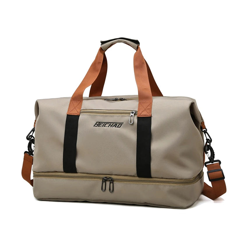 Expandable Travel Duffle Bag for Women, Sports Handbag, Fitness Bag, Large Capacity, One Shoulder Weekend Overnight Bag