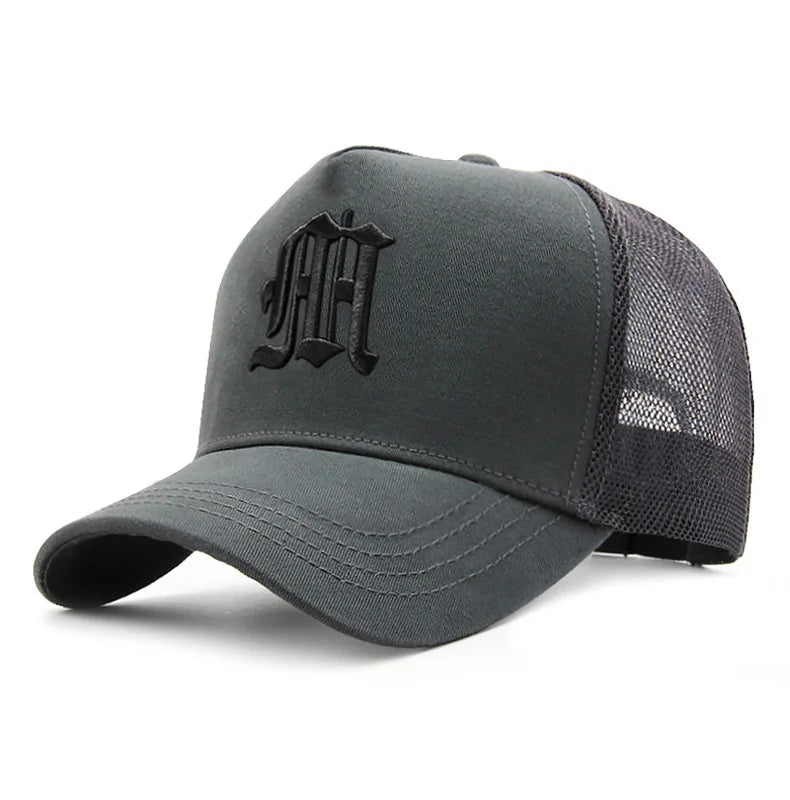 New Hat Men's Summer Thin High Top Baseball Cap Tide Big Head Fence Mesh Breathable Cap Sunscreen Sun Hat