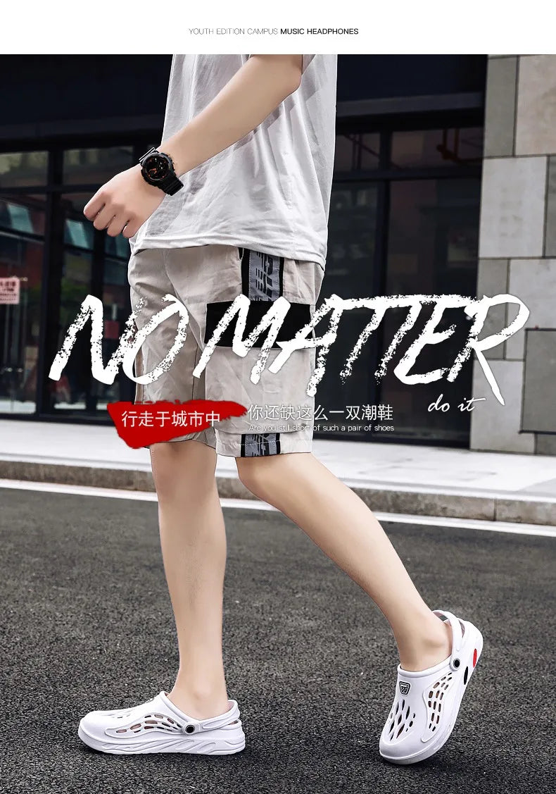 Summer Beach Men Sandals Breathable Men Casual Shoe Hole Shoes Light Clogs Home Garden Outdoor Male Flat Slippers Big Size 39-49