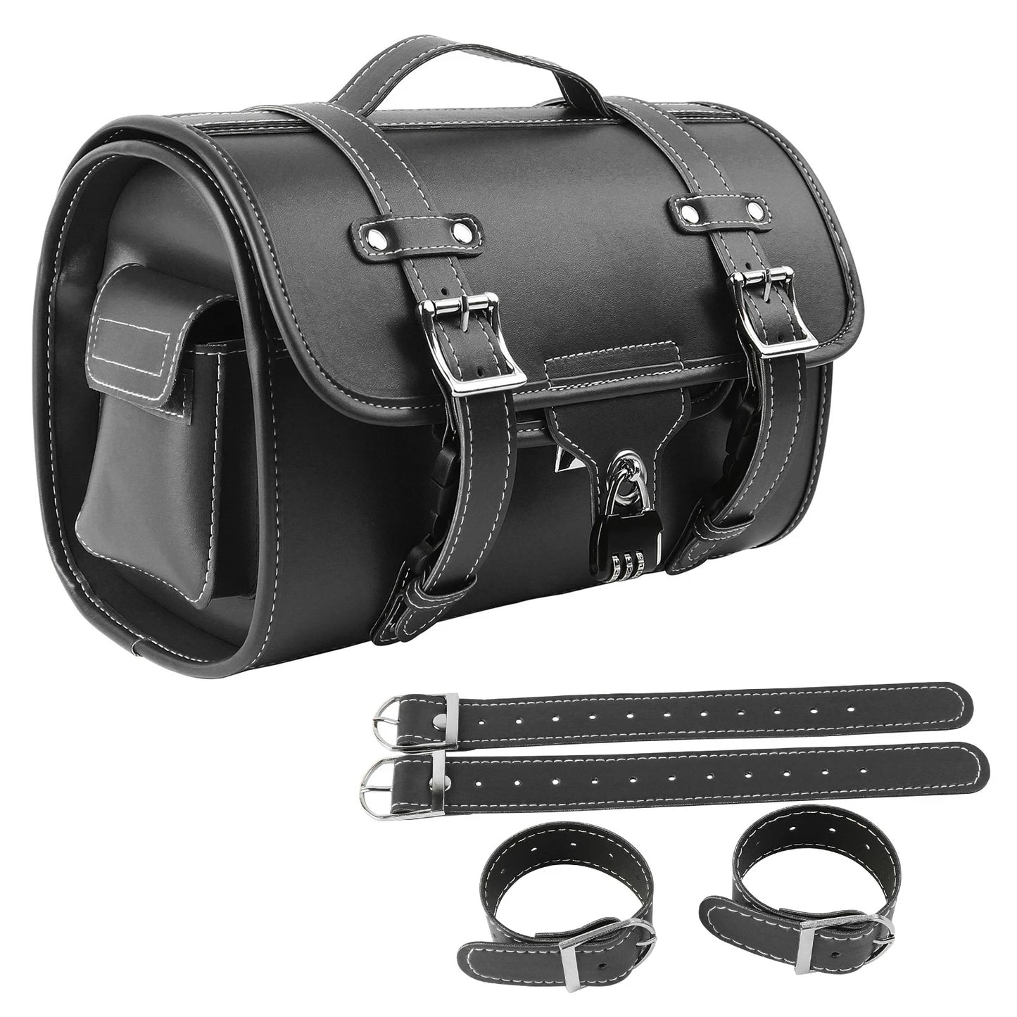 Motorcycle Universal Brown Large Capacity Waterproof Bags Side Tool Bag Rear Travel Luggage Seat Bag For Harley Honda Yamaha