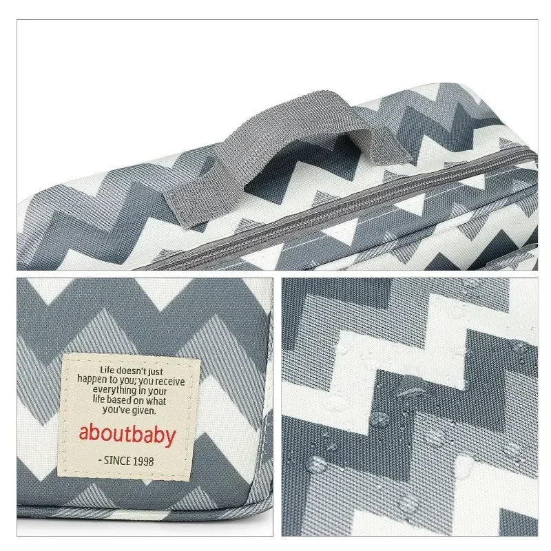 2024 Mommy with Baby Outdoor Travel New Waterproof Printed Cart Bag Storage Hanging Bag Diaper Bag Mommy Bag