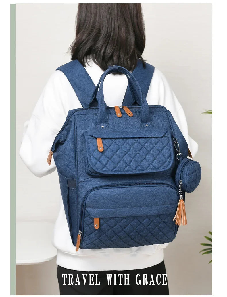 Milk Bottle Diaper Multi Compartment Maternal Christmas Large Capacity Mommy Bag Multi Functional Portable Mom Storage Backpack