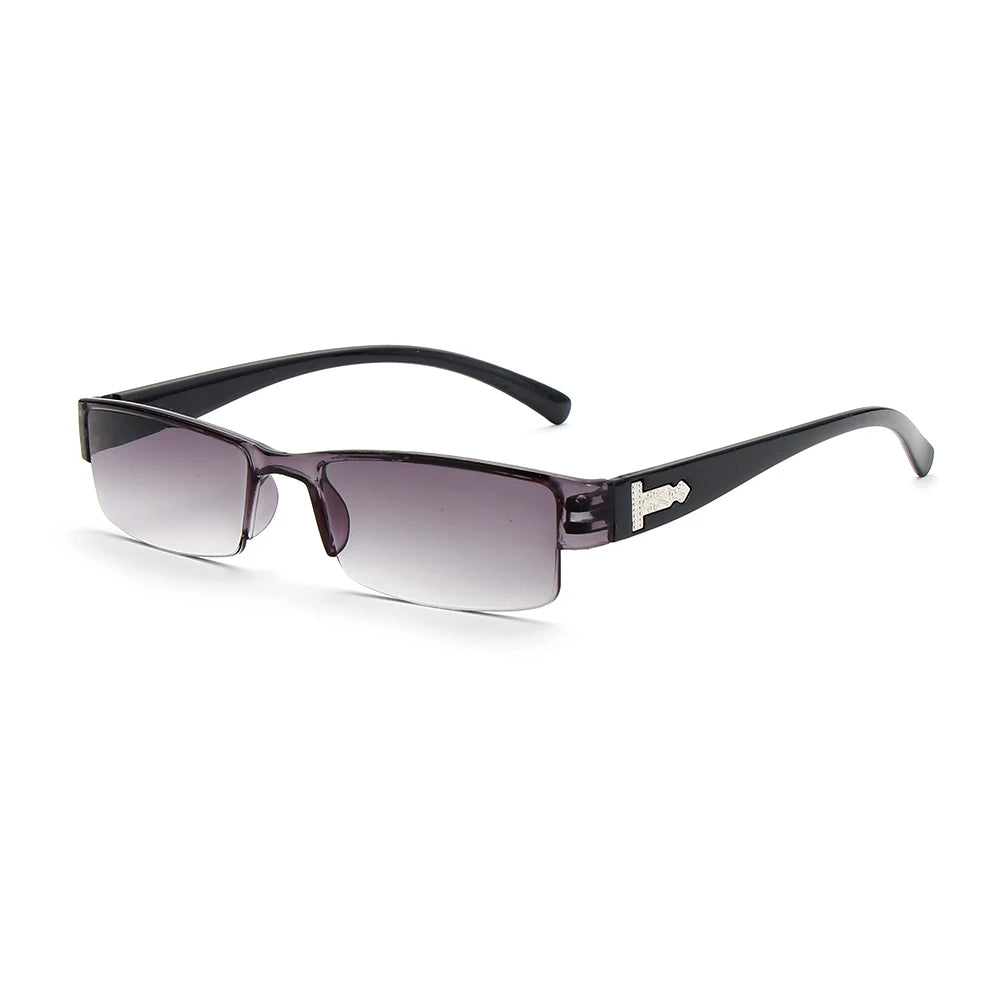 Korean Fashion Reading Glasses Men Women Clear Lens Half Frame Presbyopic Eyewear 1.0 1.5 2.0 2.5 3.0 3.5 4.0 for Reader