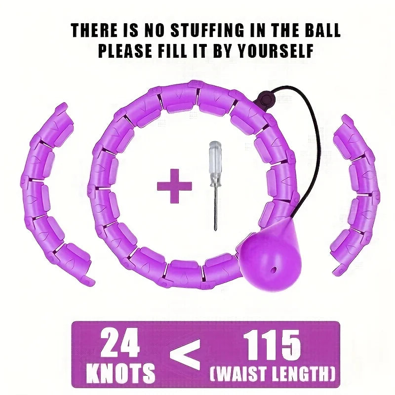 Weighted Exercise Hoop for Adults Weight Loss Knots Infinity Fitness Hoop With Extra Links 2 in 1 Adjustable and Detachable
