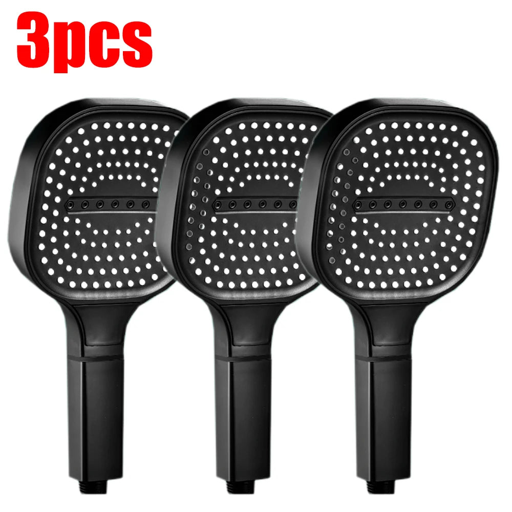 13cm Large Panel 3 Modes Shower Head High Pressure Massage Shower Head with Filter ABS Water Saving Bathroom Shower Nozzle