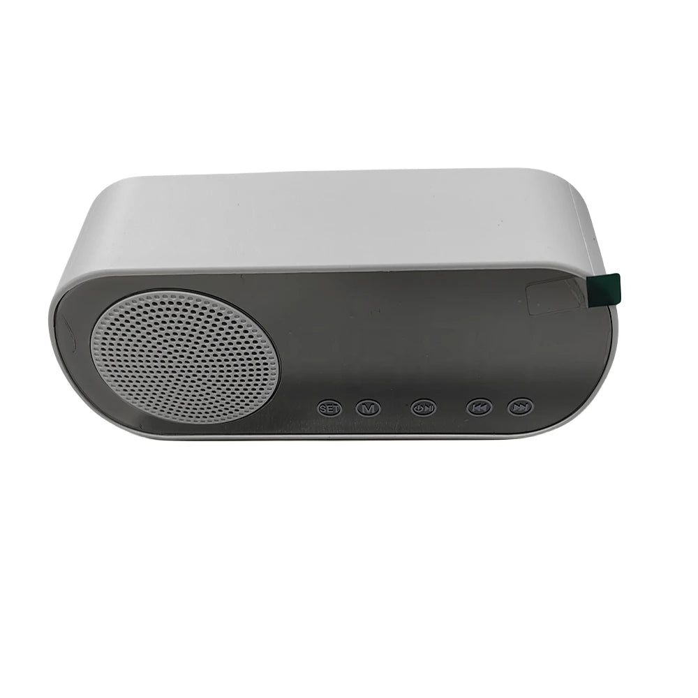 Mini Mirror Digital Alarm Clock Timer Rechargable Wireless Clock 2 Alarms FM Radio Wireless Speaker Subwoofer Desktop LED Clock