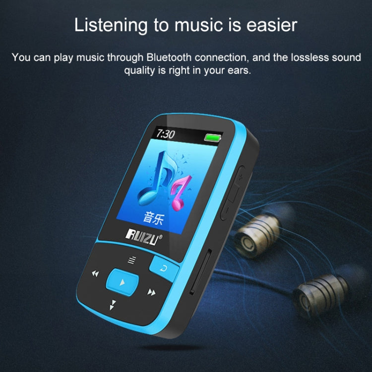 New Arrival Original RUIZU X50 Sport Bluetooth MP3 Player 8gb Clip Mini with Screen Support FM,Recording,E-Book,Clock,Pedometer, 8GB