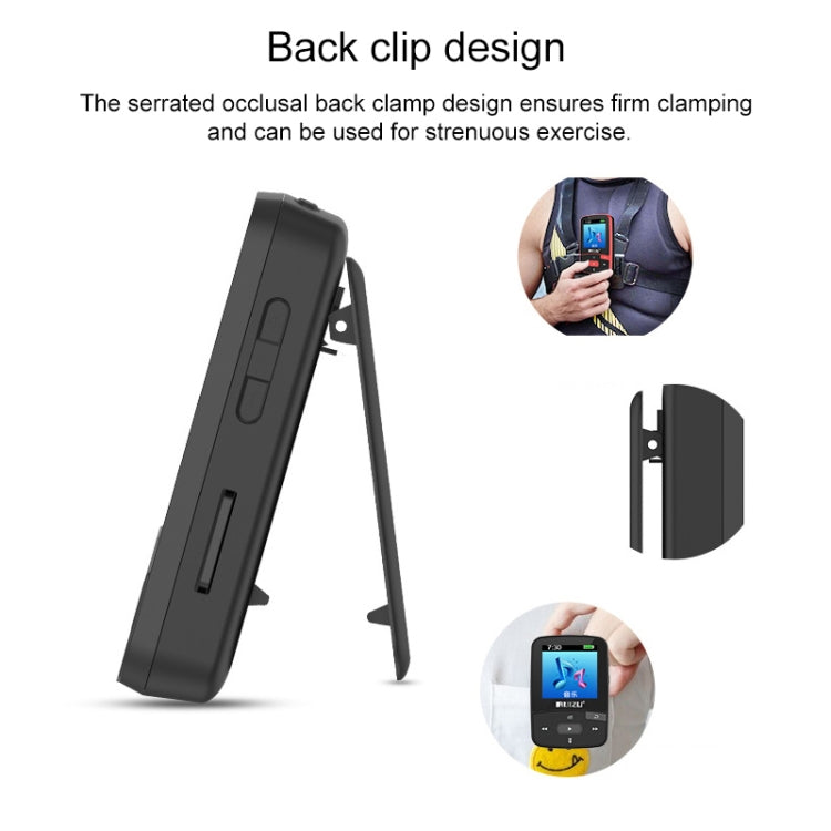 New Arrival Original RUIZU X50 Sport Bluetooth MP3 Player 8gb Clip Mini with Screen Support FM,Recording,E-Book,Clock,Pedometer, 8GB