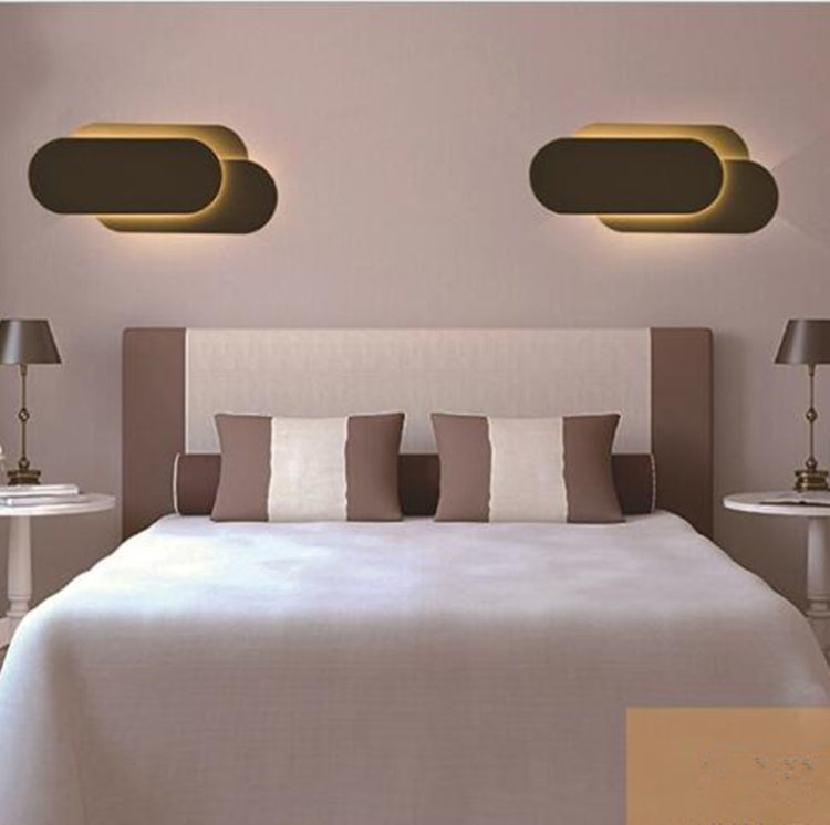 Creative Simple Bedroom Bedside Living Room Restaurant Hotel Study Hall Corridor Aisle Light LED Tower Stack Wall Lamp, Black circle 18W, White circle 18W, Black square 18W, White square 18W