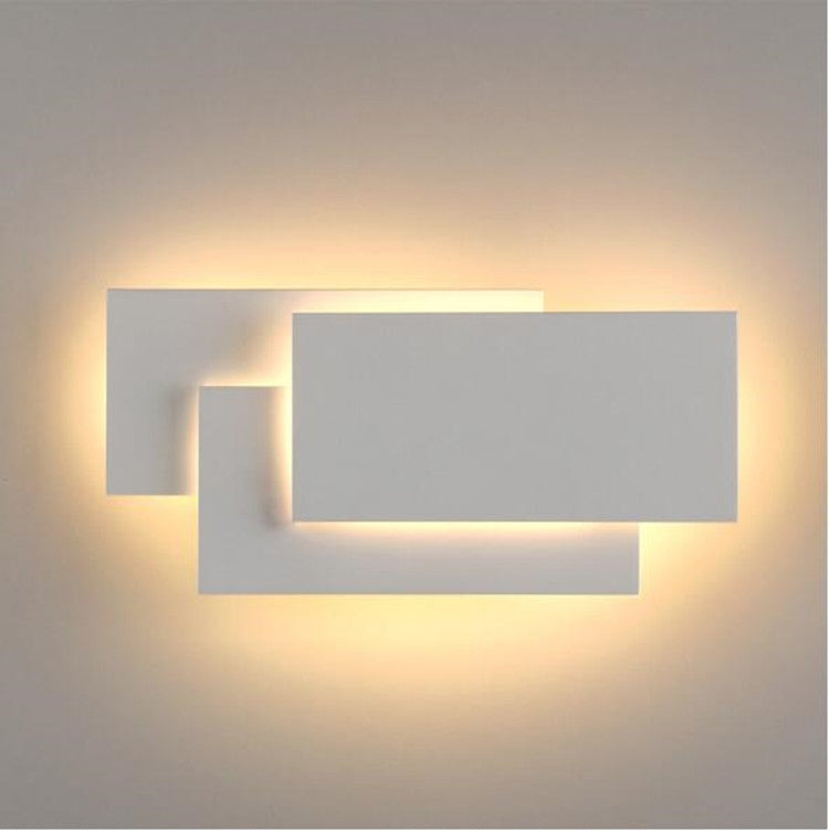 Creative Simple Bedroom Bedside Living Room Restaurant Hotel Study Hall Corridor Aisle Light LED Tower Stack Wall Lamp, Black circle 18W, White circle 18W, Black square 18W, White square 18W