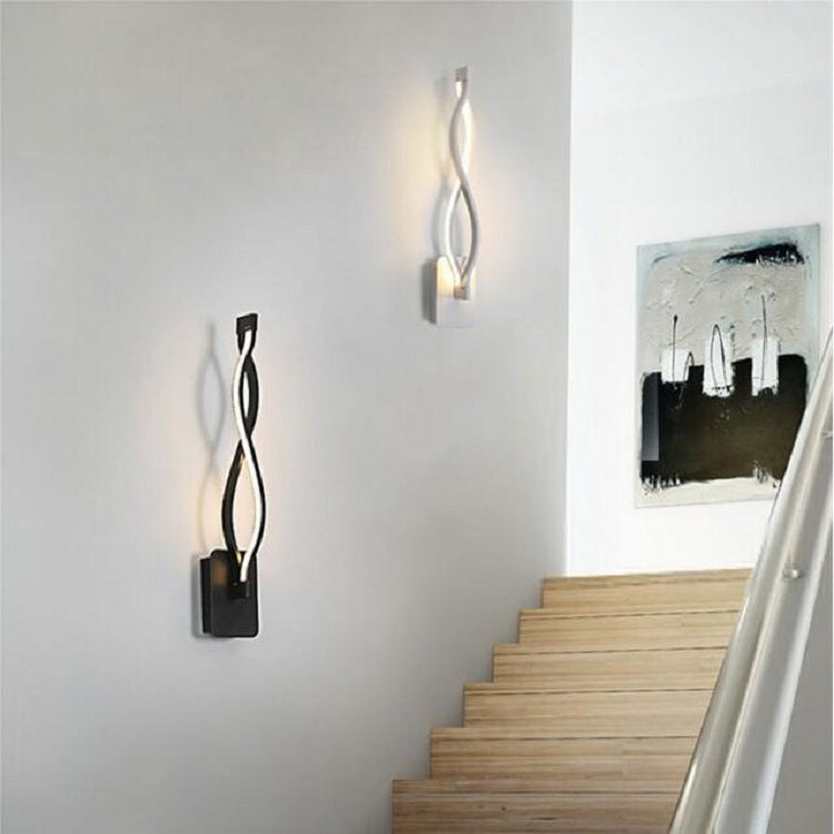 Simple Led Aisle Bedroom Bedside Wall Lamp, White, Black