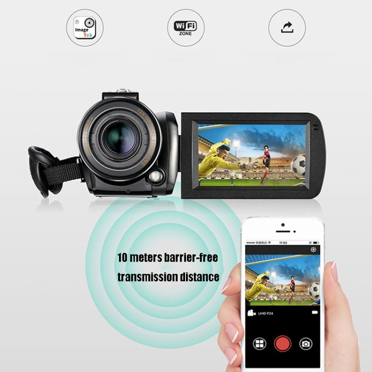ORDRO AC5 4K HD Night Vision WiFi 12X Optical Zoom Digital Video DV Camera Camcorder, Standard, Standard + Microphone, Standard + Microphone + Handheld Stand, Standard+ Microphone + Fill Light