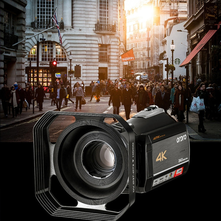 ORDRO AC5 4K HD Night Vision WiFi 12X Optical Zoom Digital Video DV Camera Camcorder, Standard, Standard + Microphone, Standard + Microphone + Handheld Stand, Standard+ Microphone + Fill Light