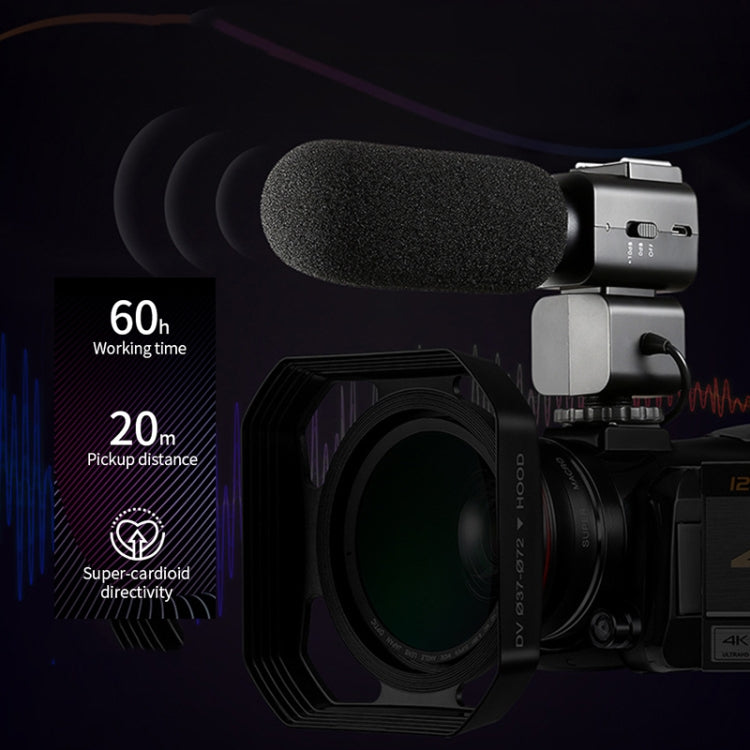 ORDRO AC5 4K HD Night Vision WiFi 12X Optical Zoom Digital Video DV Camera Camcorder, Standard, Standard + Microphone, Standard + Microphone + Handheld Stand, Standard+ Microphone + Fill Light