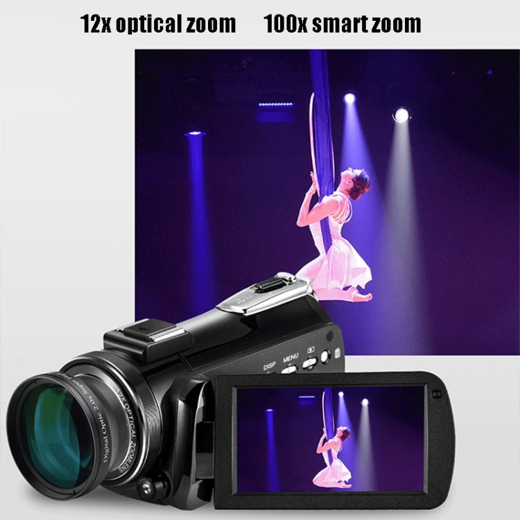 ORDRO AC5 4K HD Night Vision WiFi 12X Optical Zoom Digital Video DV Camera Camcorder, Standard, Standard + Microphone, Standard + Microphone + Handheld Stand, Standard+ Microphone + Fill Light