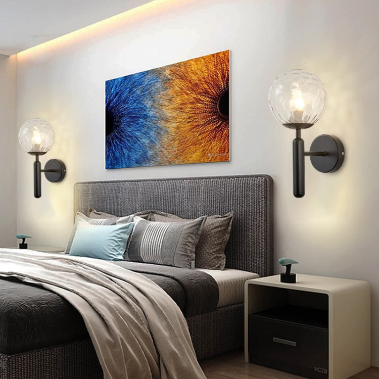 6102 Round Glass LED Wall Light Hotel Bedroom Bedside Living Room, Without Light Bulb, 5W Warm Light, 5W White Light, 12W White Light, 12W Warm Light, 12W Three-color Light