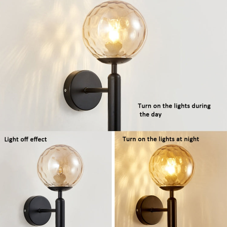 6102 Round Glass LED Wall Light Hotel Bedroom Bedside Living Room, Without Light Bulb, 5W Warm Light, 5W White Light, 12W White Light, 12W Warm Light, 12W Three-color Light
