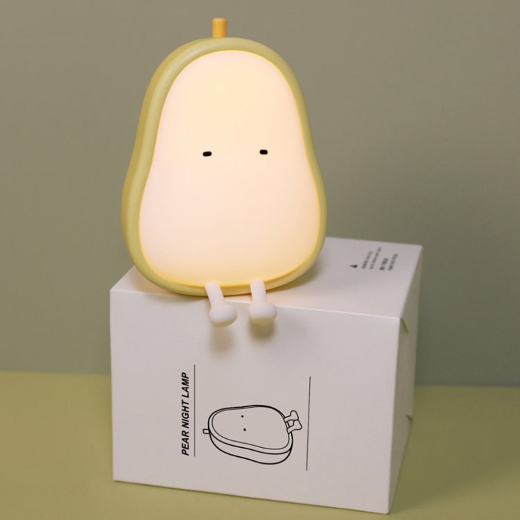 Pear Shape Night Light Silicone Soft Bedroom Warm Light LED Night Light, Pear Shape