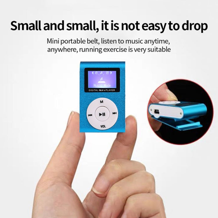 Mini Lavalier Metal MP3 Music Player with Screen, With 128M Memory Card