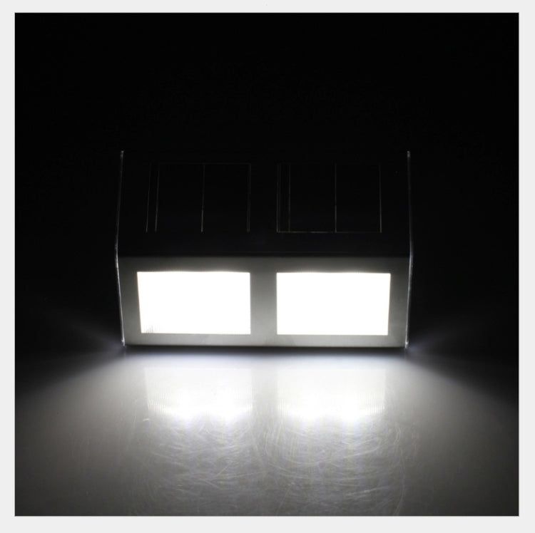 2 LEDs Solar Powered Light Sensor Control IP44 Waterproof LED Wall Lamp Outdoor Patio Yard Pathway Garden Stairs Step Night Security Lighting, White Light, Warm Light