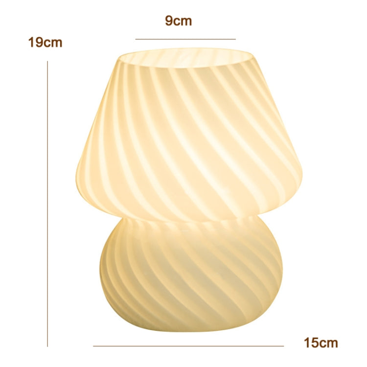 PJ-104 5W Mushroom Glass Bedroom Bedside Table Decoration Table Lamp, CN Plug, Specification:, Monochrome Warm Light, Three-color Dimming, Tmall Elf Light Bulb, Remote Control + Tmall Elf Bulb