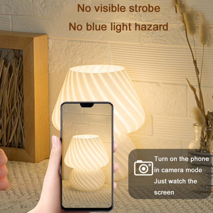 PJ-104 5W Mushroom Glass Bedroom Bedside Table Decoration Table Lamp, CN Plug, Specification:, Monochrome Warm Light, Three-color Dimming, Tmall Elf Light Bulb, Remote Control + Tmall Elf Bulb
