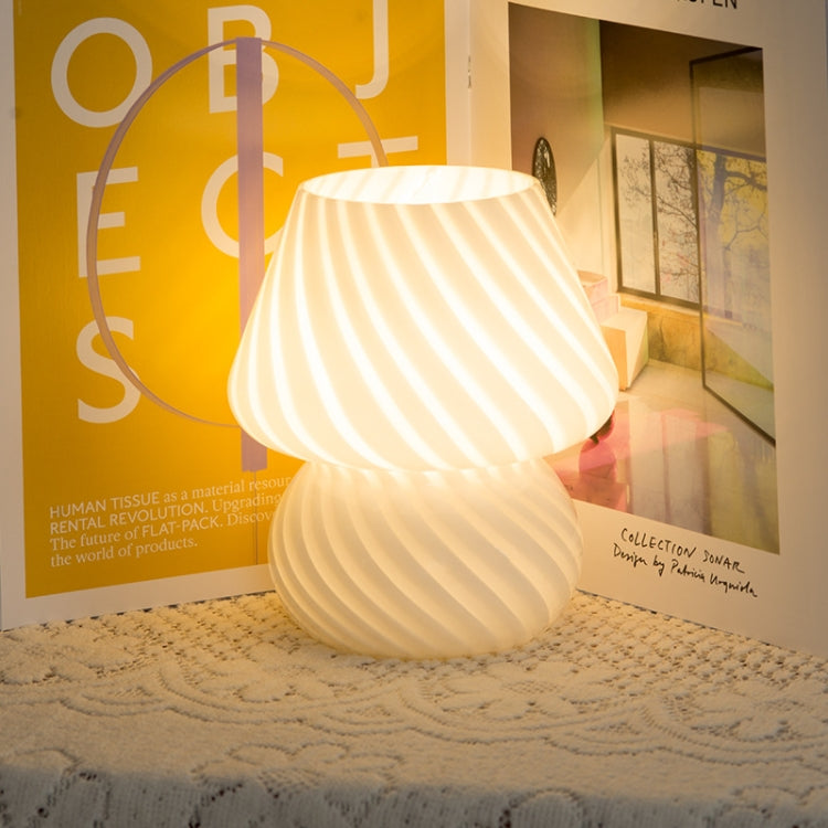PJ-104 5W Mushroom Glass Bedroom Bedside Table Decoration Table Lamp, CN Plug, Specification:, Monochrome Warm Light, Three-color Dimming, Tmall Elf Light Bulb, Remote Control + Tmall Elf Bulb