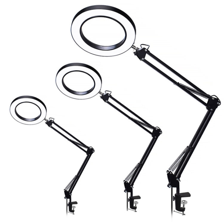5X Magnifying Glass LED Folding Long Arm Clip Light Eye-protection USB Reading Lamp, Small, Medium, Large
