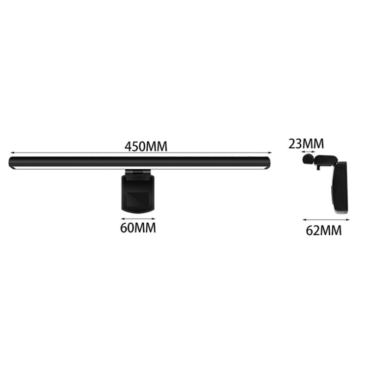 LED Infinitely Dimmable Computer Screen Hanging Lamp 3 Grade Color Temperature Touch Desk Lamp, Infinitely Dimmable