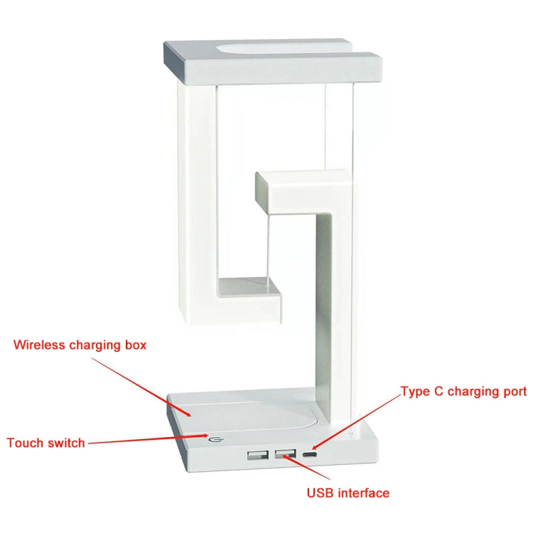 Suspended Anti-Gravity Table Lamp LED Light Home Decoration, Wireless Charging Model, Basic Model