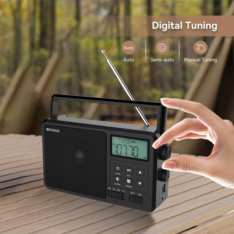 Retekess TR638 LCD Digital Display Full-Band Bluetooth FM Radio Support External Antenna, TR638 (US Plug), TR638 (EU Plug)