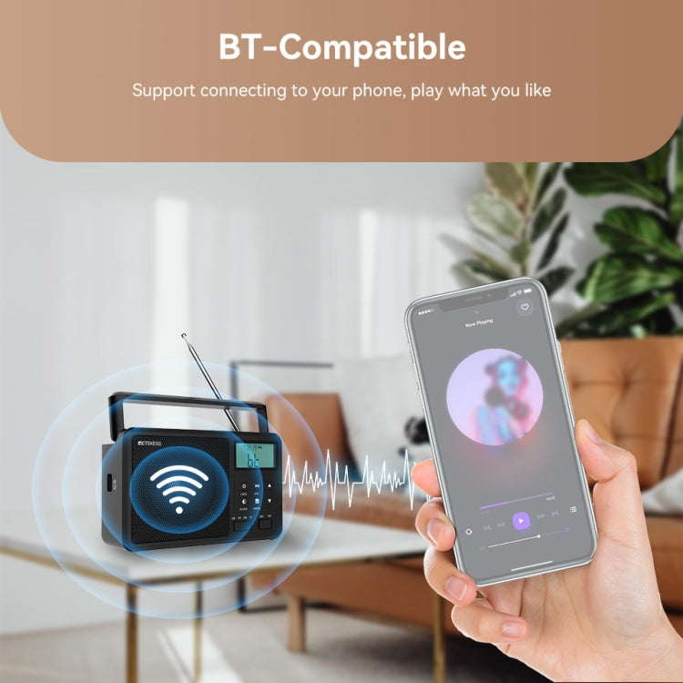 Retekess TR638 LCD Digital Display Full-Band Bluetooth FM Radio Support External Antenna, TR638 (US Plug), TR638 (EU Plug)