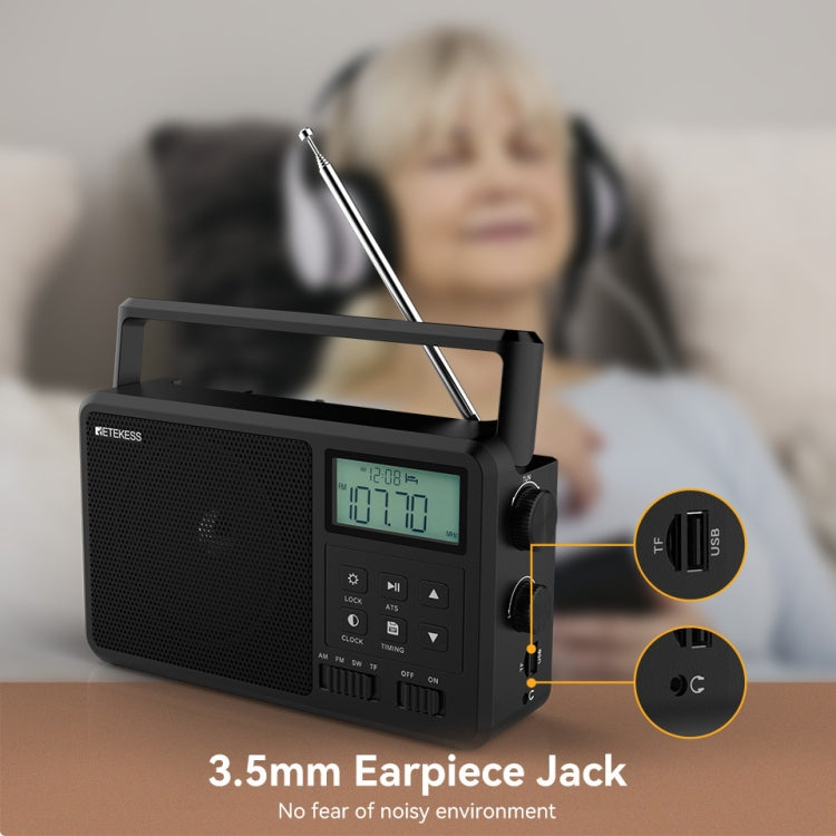 Retekess TR638 LCD Digital Display Full-Band Bluetooth FM Radio Support External Antenna, TR638 (US Plug), TR638 (EU Plug)